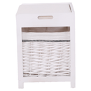 Lóca fonott kosárral és párnával, régi fehér, RUBY1