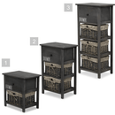 Komód, 2 kosár, 1 fiók, szürke-barna, DARKIE 2