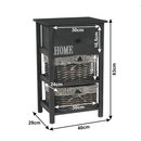 Komód, 2 kosár, 1 fiók, szürke-barna, DARKIE 2