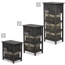 Komód, 3 kosár, 1 fiók, szürke-barna, DARKIE 3