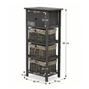 Komód, 3 kosár, 1 fiók, szürke-barna, DARKIE 3