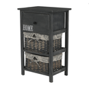 Komód, 2 kosár, 1 fiók, szürke-barna, DARKIE 2