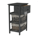 Komód, 2 kosár, 1 fiók, szürke-barna, DARKIE 2