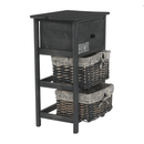 Komód, 2 kosár, 1 fiók, szürke-barna, DARKIE 2