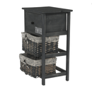 Komód, 2 kosár, 1 fiók, szürke-barna, DARKIE 2