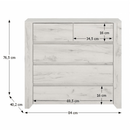 Komód typ 43,  fehér craft, ANGEL