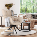 Dizájnos forgószék, bézs/fekete, KOMODO