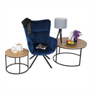 Dizájnos forgószék, kék Velvet anyag/fekete, KOMODO