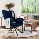 Dizájnos forgószék, kék Velvet anyag/fekete, KOMODO