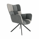 Dizájnos forgó fotel, patchwork/fekete, KOMODO