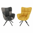 Dizájnos forgó fotel, patchwork/fekete, KOMODO