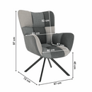 Dizájnos forgó fotel, patchwork/fekete, KOMODO