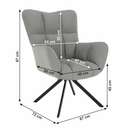 Dizájnos pörgő fotel, szürke/fekete, KOMODO