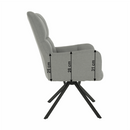 Dizájnos pörgő fotel, szürke/fekete, KOMODO