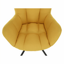 Dizájnos forgó fotel, sárga/fekete, KOMODO