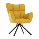 Dizájnos forgó fotel, sárga/fekete, KOMODO