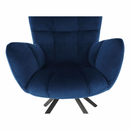 Dizájnos forgószék, kék Velvet anyag/fekete, KOMODO