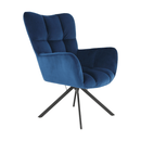 Dizájnos forgószék, kék Velvet anyag/fekete, KOMODO