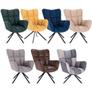 Dizájnos forgó fotel, patchwork/fekete, KOMODO