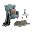 Konzolasztal, fehér/természetes fa TAVAS