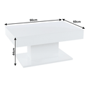 Dohányzóasztal tárolóhellyel, fehér magas fényű, DIKARO