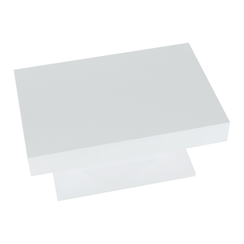 Dohányzóasztal tárolóhellyel, fehér magas fényű, DIKARO