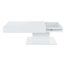 Dohányzóasztal tárolóhellyel, fehér magas fényű, DIKARO