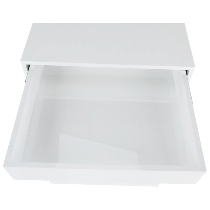 Dohányzóasztal tárolóhellyel, fehér magas fényű, DIKARO