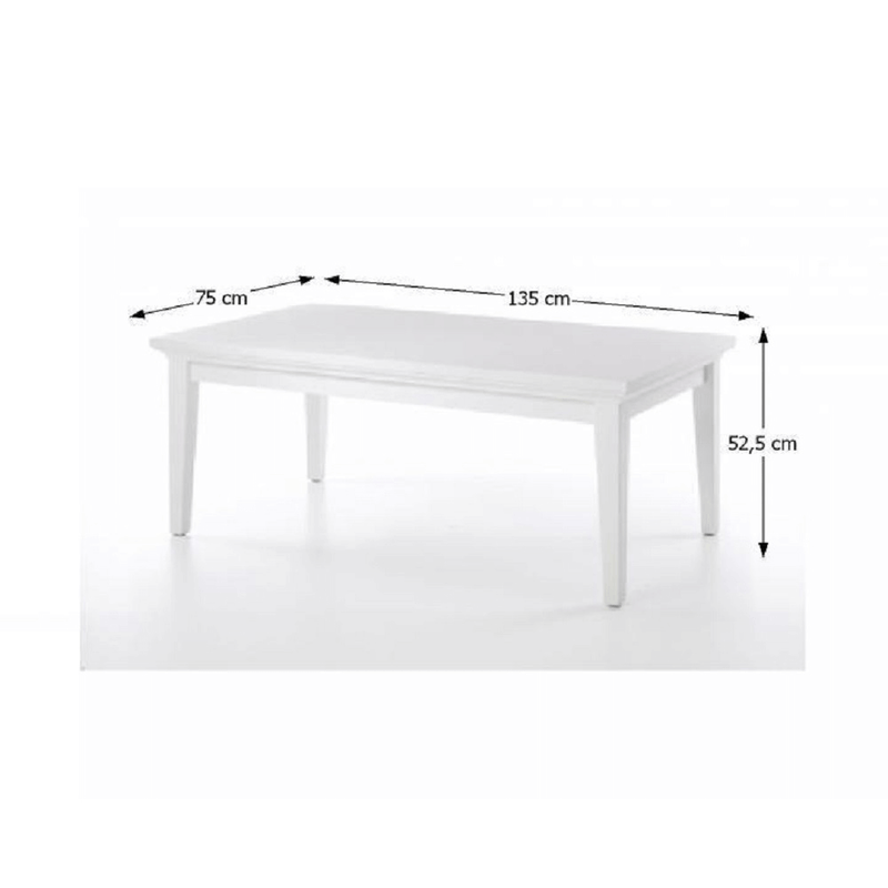 Dohányzóasztal, DTD fóliázott/MDF festett, fehér, PARIS