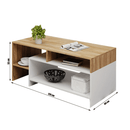 Dohányzóasztal, tölgy grandson/fehér, ALICANTE