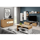 Dohányzóasztal, tölgy grandson/fehér, ALICANTE