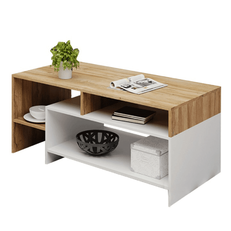 Dohányzóasztal, tölgy grandson/fehér, ALICANTE