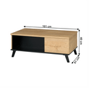 Dohányzóasztal, tölgyfa lefkas/fekete, SIRAN TYP 8