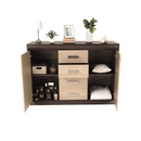 Komód, DTD/MDF, tölgy világos/tölgy sötét, KORINA