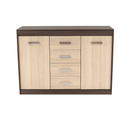 Komód, DTD/MDF, tölgy világos/tölgy sötét, KORINA