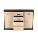 Komód, DTD/MDF, tölgy világos/tölgy sötét, KORINA