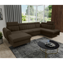 Kinyitható ülőgarnitúra, barna, balos, KORIO U