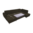 Kinyitható ülőgarnitúra, barna, balos, KORIO U