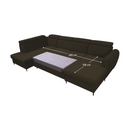 Kinyitható ülőgarnitúra, barna, jobbos, KORIO U