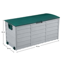 Kerti tárolódoboz, szürke/zöld, KORTEZ