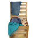 Szennyestartó kosár, festett bambusz/bézs, BASKET