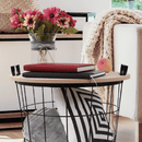 Kisasztal, természetes minta/fekete, NANDO