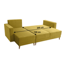 Kinyitható ülőgarnitúra, sárga, balos, BLEKY ROH