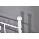 Fém kanapé - egyszemélyes ágy, fehér, 90x200, ROZALI