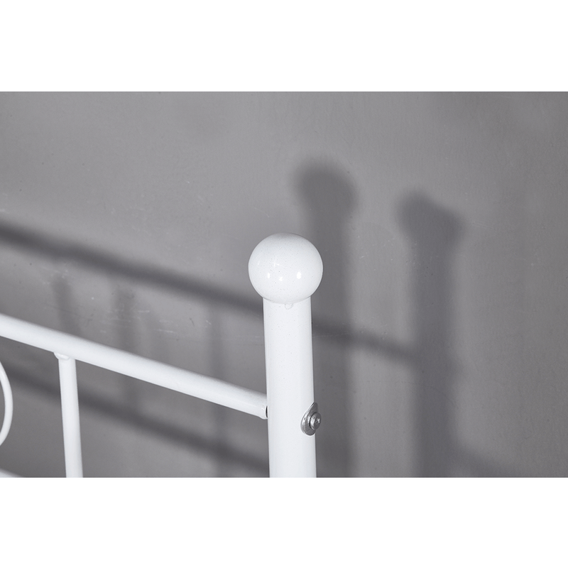 Fém kanapé - egyszemélyes ágy, fehér, 90x200, ROZALI