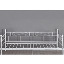 Fém kanapé - egyszemélyes ágy, fehér, 90x200, ROZALI