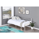 Fém kanapé - egyszemélyes ágy, fehér, 90x200, ROZALI