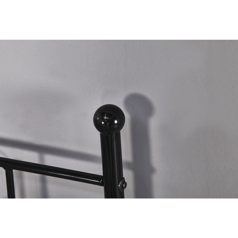 Fém kanapé - egyszemélyes ágy, fekete, 90x200, ROZALI