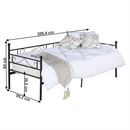 Fém kanapé - egyszemélyes ágy, fekete, 90x200, ROZALI