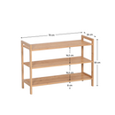 Cipőtartó, 3 polcos, bambusz, KRENO